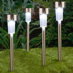 HI Trädgårdsbelysning solcell LED 4-pack rostfritt stål 36 cm