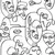 Produktbild 2 för Noordwand Tapet Friends & Coffee Line Art Faces vit och svart