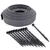 Produktbild 2 för Nature Rabattkant set H5 cm x 10 m med spett grå