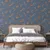 Produktbild 5 för DUTCH WALLCOVERINGS Tapet Flower mörkblå och brons