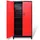 Verktygsskåp med 2 dörrar stål 90x40x180 cm svart och röd