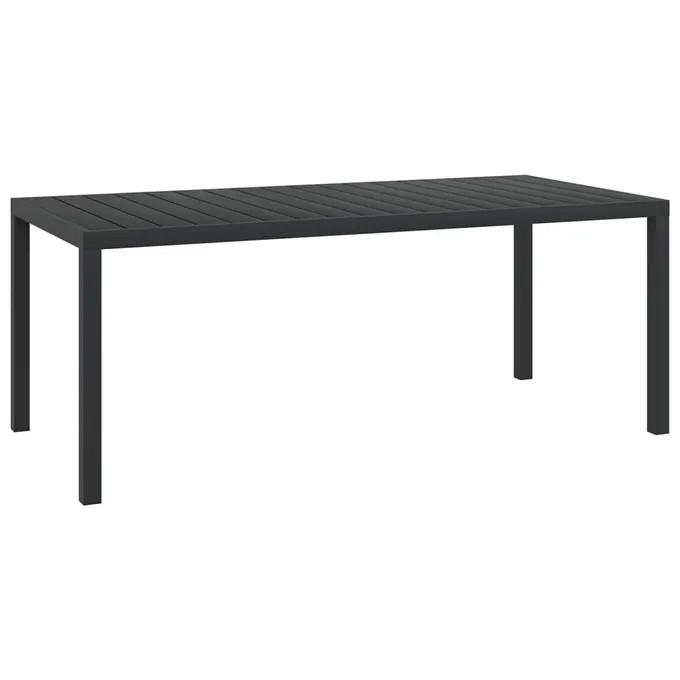 Trädgårdsbord svart 185x90x74 cm aluminium och WPC