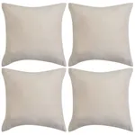 Kuddöverdrag 4 st 50x50 cm mockaimitation polyester beige