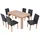 Matbord och matstolar 7 delar konstläder ek svart