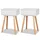 Sängbord 2 st massiv furu 40x30x61 cm vit 