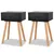 Produktbild 2 för Sängbord 2 st massiv furu 40x30x61 cm svart