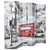 Produktbild 2 för Vikbar rumsavdelare Londonbuss 200x170 cm svart/vit