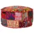 Produktbild 4 för Sittpuff med lappmönster rund bomull handgjord 40x20 cm röd
