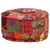 Produktbild 5 för Sittpuff med lappmönster rund bomull handgjord 40x20 cm röd
