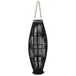 Hängande ljuslykta bambu 95 cm svart