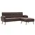 Produktbild 2 för Soffa L-formad tygklädsel 186x136x79 cm brun