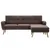 Produktbild 3 för Soffa L-formad tygklädsel 186x136x79 cm brun