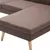Produktbild 8 för Soffa L-formad tygklädsel 186x136x79 cm brun