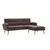 Produktbild 10 för Soffa L-formad tygklädsel 186x136x79 cm brun