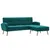 Produktbild 2 för Soffa L-formad tygklädsel 186x136x79 cm grön