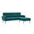 Produktbild 10 för Soffa L-formad tygklädsel 186x136x79 cm grön