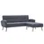 Produktbild 2 för Soffa L-formad tygklädsel 186x136x79 cm ljusgrå