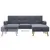 Produktbild 6 för Soffa L-formad tygklädsel 186x136x79 cm ljusgrå