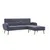 Produktbild 10 för Soffa L-formad tygklädsel 186x136x79 cm ljusgrå