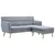 Produktbild 2 för Soffa L-formad tygklädsel 171,5x138x81,5 cm ljusgrå