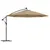 Produktbild 2 för Frihängande parasoll med LED metallstång 350 cm taupe