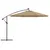Produktbild 4 för Frihängande parasoll med LED metallstång 350 cm taupe