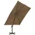 Produktbild 3 för Frihängande trädgårdsparasoll aluminiumstång 300x300 cm taupe