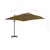Produktbild 9 för Frihängande trädgårdsparasoll aluminiumstång 300x300 cm taupe
