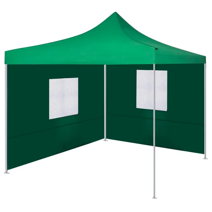 Hopfällbart tält med 2 väggar 3x3 m grön