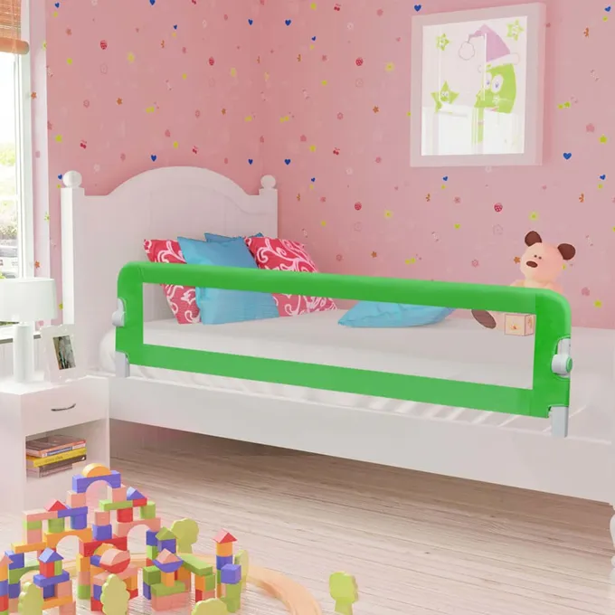 Sängskena för barn grön 180x42 cm polyester