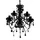 Takkrona med kristaller 5 glödlampor svart