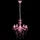 Takkrona med kristaller 5 glödlampor rosa