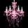 Takkrona med kristaller 5 glödlampor rosa