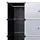 Förvaringsskåp med 18 utrymmen svart och vit 37x146x180,5 cm