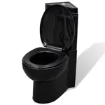 WC Keramisk Toalettstol Hörn Svart
