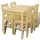 Matbord trä med 4 stolar naturligt