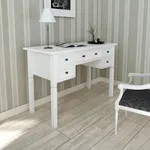 Skrivbord med 5 lådor vit