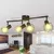 Produktbild 2 för Taklampa industri-design spotlights med 4 LED-glödlampor svart