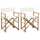 Hopfällbar regissörsstol 2 st bambu med kanvas