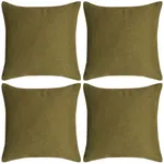 Kuddöverdrag 4 st linne-design 50x50 cm grön