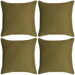Kuddöverdrag 4 st linne-design 50x50 cm grön