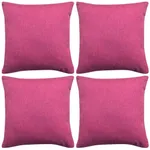 Kuddöverdrag 4 st linne-design  80x80 cm rosa