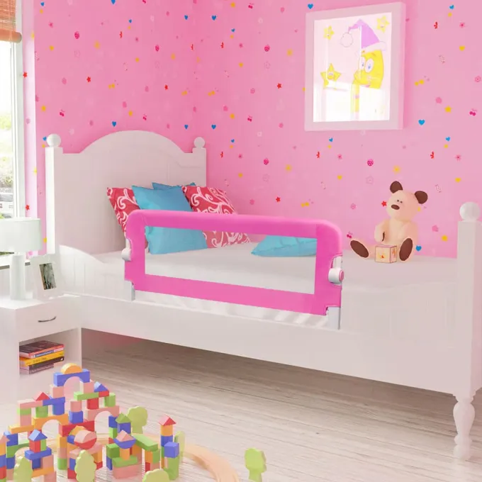 Sängskena för barn 2 st rosa 102x42 cm
