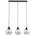 Produktbild 3 för Taklampa med diamantdesign svart 3 x E27-lampa