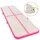 Uppblåsbar gymnastikmatta med pump 800x100x10 cm PVC rosa