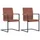 Fribärande matstolar 2 st brun konstläder