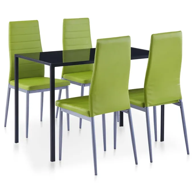 Matbord och stolar 5 delar grön