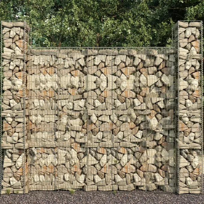 Gabionmur med lock galvaniserat stål 600x50x200 cm