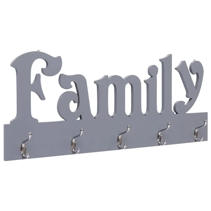 Väggkrokar FAMILY grå 74x29,5 cm