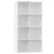Produktbild 2 för Bokhylla/skänk vit 66x30x130 cm konstruerat trä